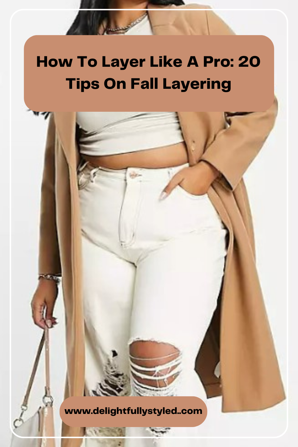 Fall-Coats:-20-Tips How-To-Master- Layering-With-Fall -Coats. This is an image of a camel colored fall coat that is knee length layered with white jeans and uggs.