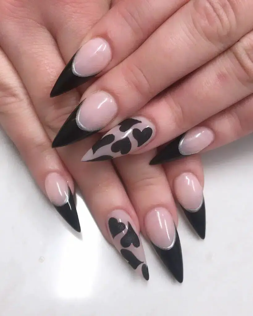 Charcoal grey nails | Dark grey nails, Grey nail designs, Gray nails